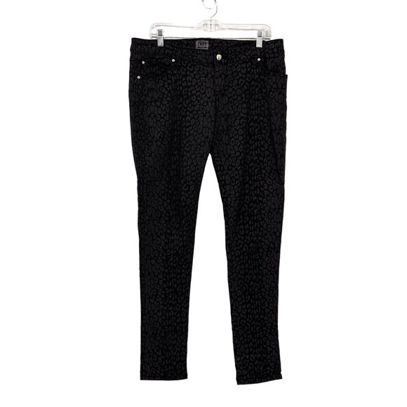 Tripp NYC Leopard Print Skinny Jeans 15 Black Skull Emo Grunge‎ Goth Rockstar - Picture 1 of 8